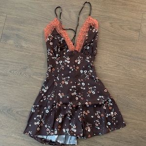 Petite Satin Lace Romper